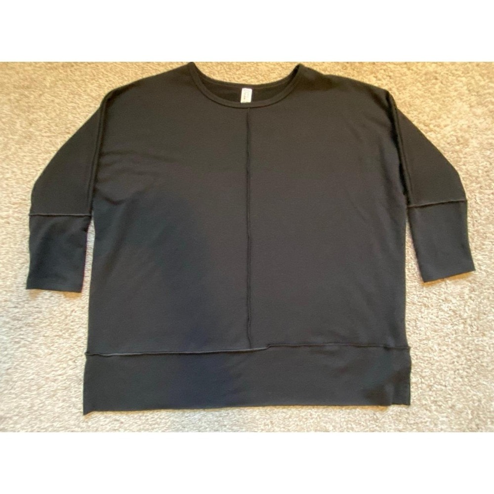 Spanx Top Doleman Sleeve Lounge Sweatshirt Medium Seaming Accent sku44